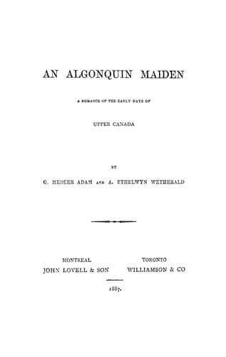 Tapa de An Algonquin maiden