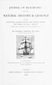 Tapa de Journal of researches into the natural history and geology of the  countries visited during the voyage round the world of H.M.S. "Beagle" under  the command of Captain Fitz Roy, R.N