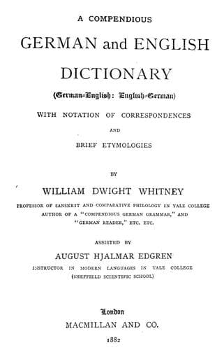 Tapa de A compendious German and English dictionary