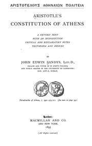 Tapa de Aristotle's Constitution of Athens