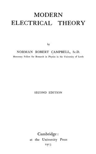 Tapa de Modern electrical theory