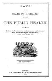 Tapa de Laws of the state of Michigan relating to the public health