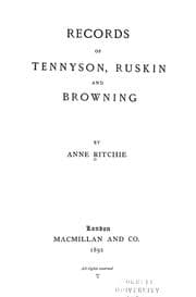Tapa de Records of Tennyson, Ruskin and Browning