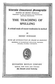 Tapa de The teaching of spelling