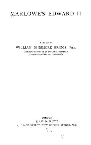 Tapa de Marlowe's Edward II