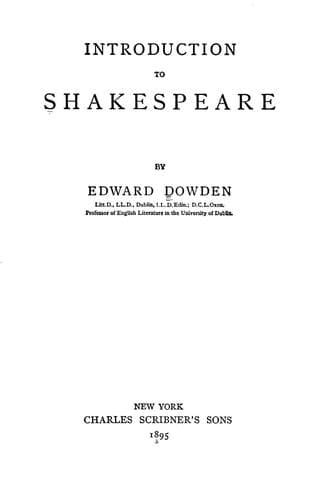 Tapa de Introduction to Shakespeare