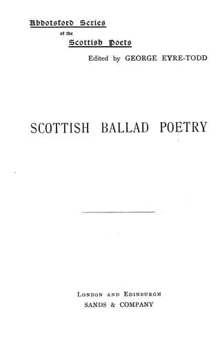 Tapa de Scottish ballad poetry