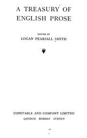 Tapa de A treasury of English prose