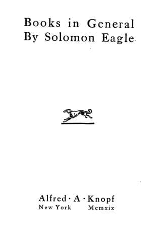 Tapa de Books in general