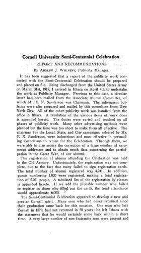 Tapa de Cornell University semi-centennial celebration