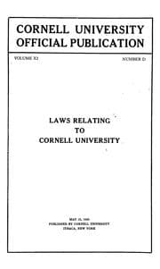 Tapa de Laws relating to Cornell university