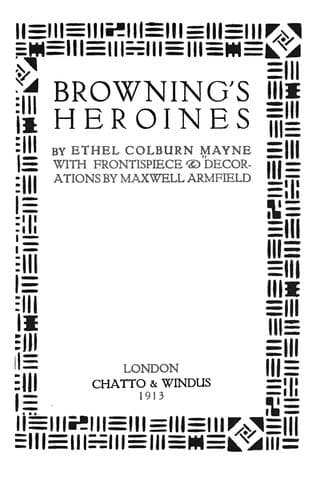 Tapa de Browning's heroines