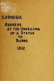 Tapa de Address by Andrew Carnegie at the unveiling of a statue to Burns