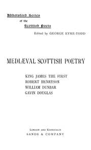 Tapa de Mediæval Scottish poetry ....