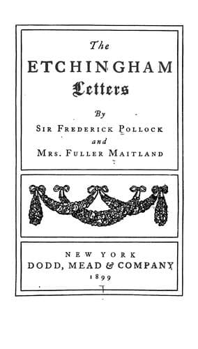 Tapa de The Etchingham letters