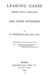 Tapa de Leading cases done into English and other diversions