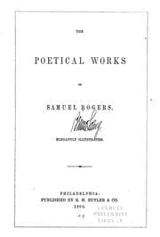 Tapa de The poetical works of Samuel Rogers