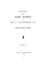 Tapa de Letters from John Ruskin to Rev. J.P. Faunthorpe, M.A