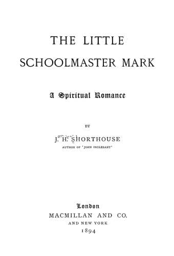 Tapa de The little schoolmaster Mark