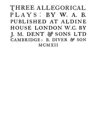 Tapa de Three allegorical plays