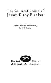 Tapa de The collected poems of James Elroy Flecker