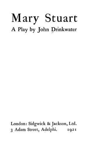 Tapa de Mary Stuart, a play