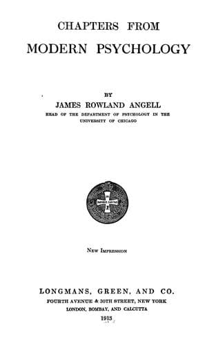 Tapa de Chapters from modern psychology