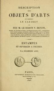 Tapa de Description des objets d'arts qui composent le cabinet de feu M. le baron V. Denon