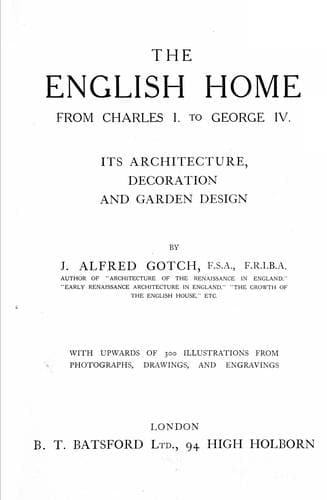 Tapa de The English home, from Charles I. to George IV