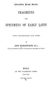 Tapa de Fragments and specimens of Early Latin