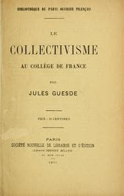 Tapa de Le collectivisme au Collège de France
