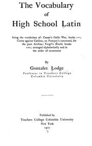 Tapa de The vocabulary of high school Latin