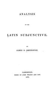 Tapa de Analysis of the Latin subjunctive