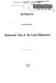 Tapa de Extracts illustrative of syntactical uses of the Latin subjunctive