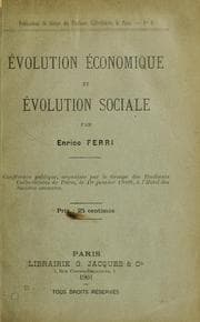 Tapa de Évolution économique et évolution sociale