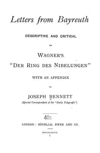 Tapa de Letters from Bayreuth