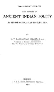 Tapa de Considerations on some aspects of ancient Indian polity