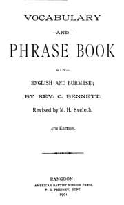 Tapa de Vocabulary and phrase book in English and Burmese