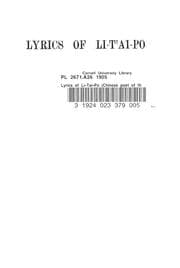 Tapa de Lyrics of Li-Tʻai-Po (Chinese poet of the eighth century)
