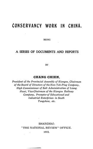 Tapa de Conservancy work in China