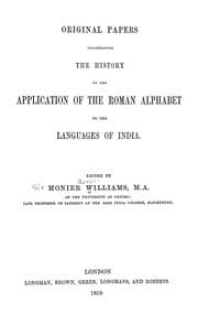 Tapa de Original papers illustrating the history of the application of the Roman alphabet to the languages of India