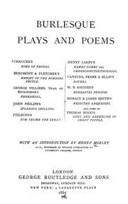 Tapa de Burlesque plays and poems ...