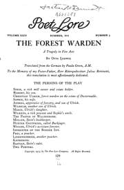 Tapa de The forest warden