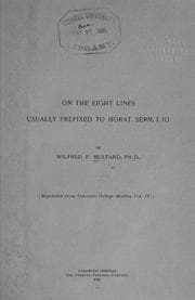 Tapa de On the eight lines usually prefixed to Horat. Serm. 1. 10