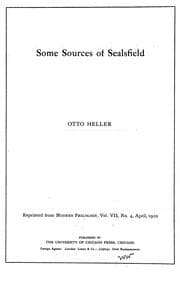 Tapa de Some sources of Sealsfield