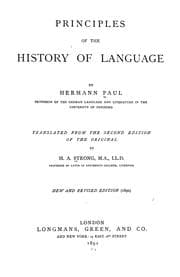 Tapa de Principles of the history of language