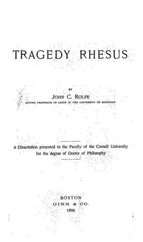 Tapa de The tragedy Rhesus