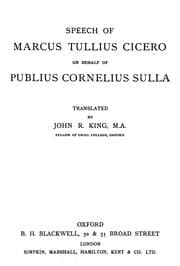 Tapa de Speech of Marcus Tullius Cicero on behalf of Publius Cornelius Sulla