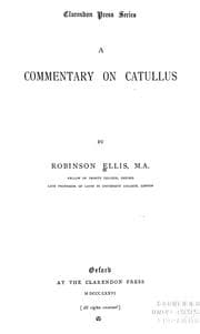 Tapa de A commentary on Catullus