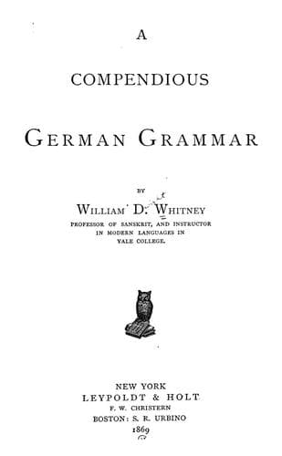 Tapa de A compendious German grammar